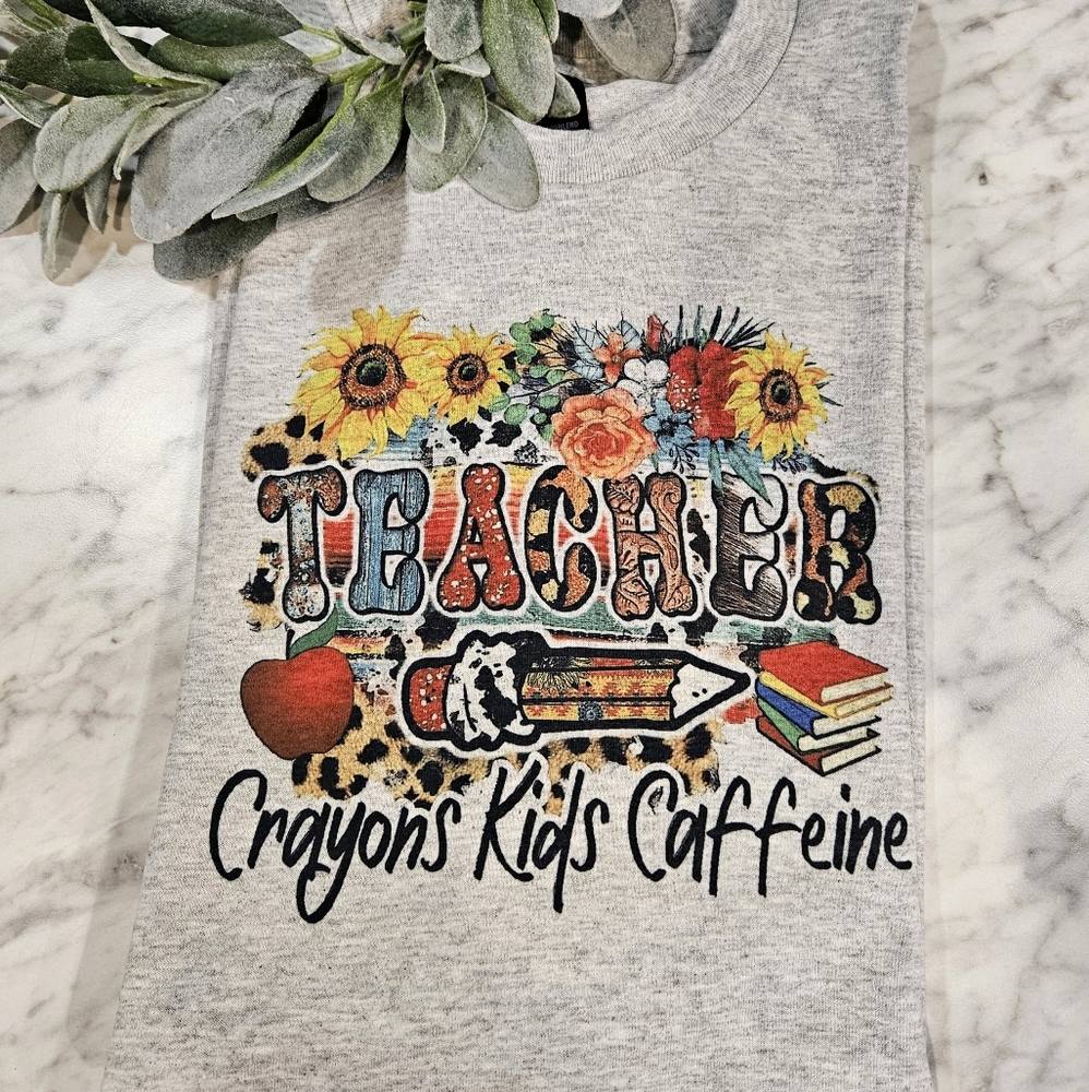 Teacher shirt cheetah print cute popular trending school sunflower